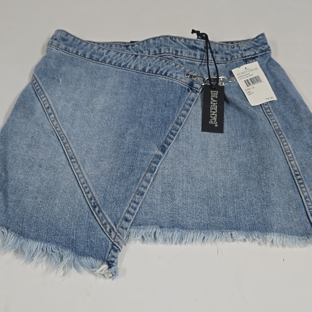 NWT BlankNYC wrap asymmetrical Jean denim skirt - Picture 2 of 10